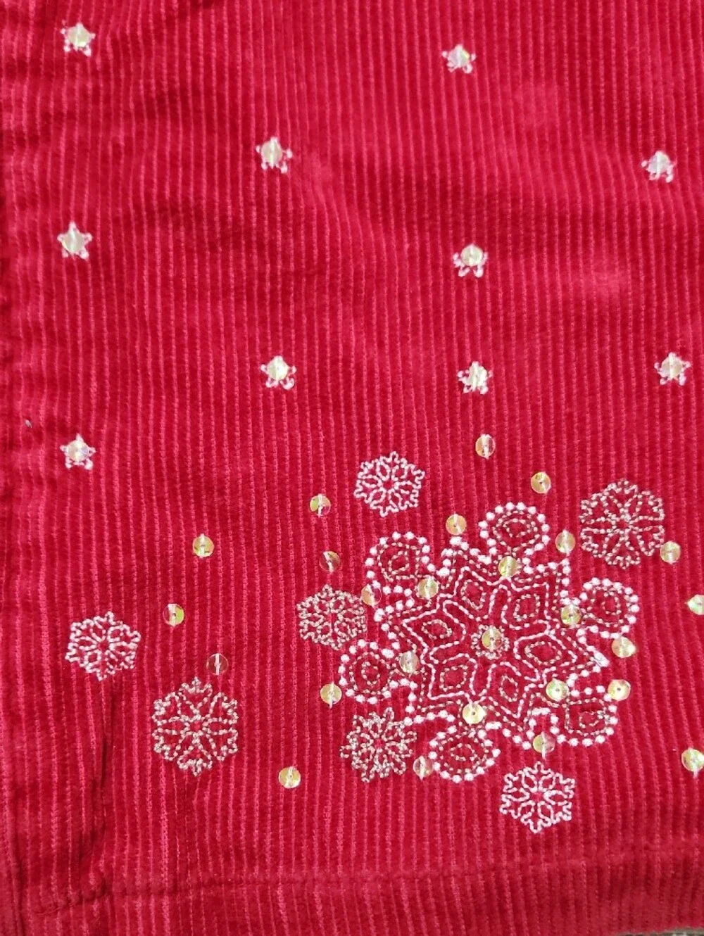 Vintage Baxter & Wells Corduroy Embroidered Snowflake Christmas Vest Petite Smal